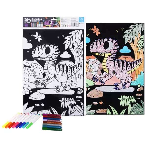 TookyToys- Velvet Colouring Kit – Dinosaur