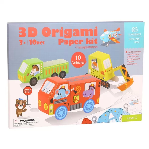 TookyToy – Let’s Fold 3D Origami Paper Kit – Traffic