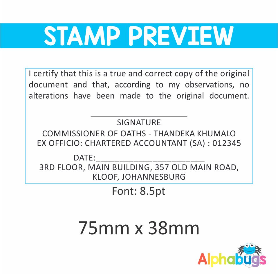 Self-Inking Stamp 75mm x 38mm
