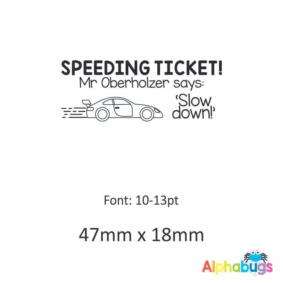 Personalised Stamp – Speeding Ticket (Self-Inking)