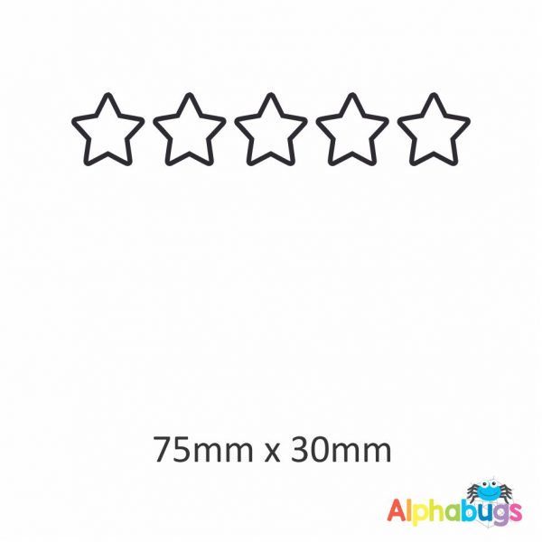 5-Star Reflection Wooden Stamp 75mm x 30mm