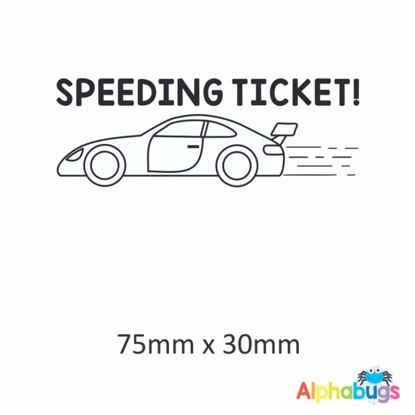 Speeding Ticket Wooden Stamp 75mm x 30mm
